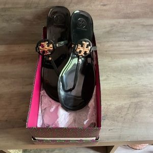 Tory Burch patent leather Miller sandals